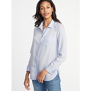 Old Navy Extra 40% Off Select Sale Styles: Women's Relaxed Tencel Shirt $6 & More + Free Store Pickup
