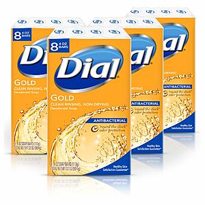 Amazon - 8 ct of Dial Bar Soap, 4 pack (32 total) for $8