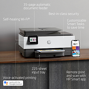 YMMV HP OfficeJet Pro 8025 Wireless Color Inkjet All-In-One Printer w/ Smart Tasks and HP Instant Ink, $74.99 Before Tax, Staples