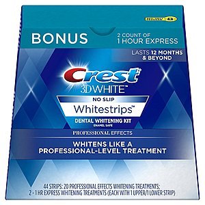 Crest: 20-Ct 3D White Professional Effects Whitestrips Whitening Strips + 2-Ct 1 Hour Express Whitestrips $29 + FS & More