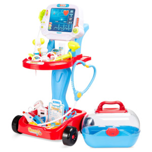 17-Piece Best Choice Products Kids' Pretend Play Doctor Medical Station Set w/ 5 LED Instruments, Mobile Cart, & Carrying Case $20 + Free S&H w/ Walmart+ or $35+