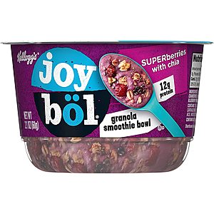 6-Ct. Kellogg’s joybol, Granola Smoothie Bowl, Superberries with Chia $5.75 w/s&s & MORE at Amazon