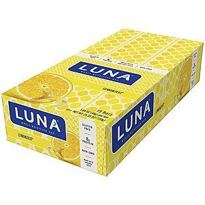 15-Count LUNA BAR Lemon Zest $8.91 5% or $7.72 15% w/SS AC + Free Shipping