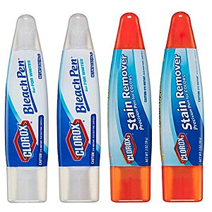 4-Ct Clorox Laundry Pens (2x Bleach & 2x Stain Fighter for Colors) $8.60 w/ S&S + Free S&H