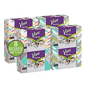 8-Boxes Viva Pop Ups Paper Towel Dispenser, 60 Count $16.14 5% or $13.99 15% AC w/s&s
