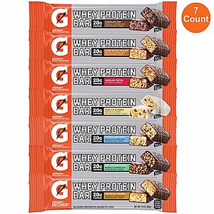 7-Count 2.8oz Gatorade Whey Protein Bars (Variety Pack) $6