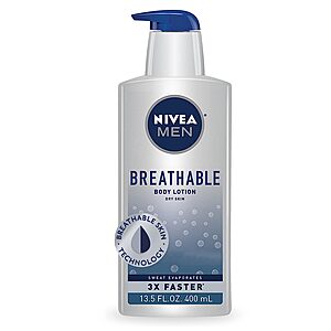 Select Nivea Skincare $10 off $20+: 13.5-Oz Nivea Men Breathable Body Lotion 3 for $10.75 w/ Subscribe & Save