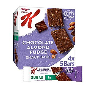 Kellogg's Special K Keto Friendly Snack Bars 4 boxes/20 bars total .65 per bar $12.50 total after 40% Amazon coupon YMMV
