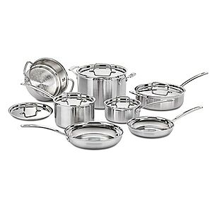 Cuisinart Multiclad Pro Tri-Ply Stainless 12pc Cookware Set @Kohl's for $157.56 + tax + Free Shipping