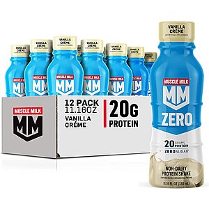12-Count 11-Oz Muscle Milk Protein Protein Shake: 20g Zero Sugar Vanilla $14.29, 25g Chocolate $19.87, or 32g Strawberry $19.87 & More w/ S&S + Free Shipping w/ Prime or on $25+