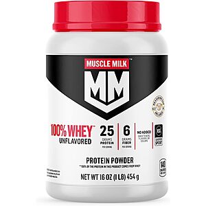 Muscle Milk Protein Powders 1-lb 25g 100% Whey $11.62, 2-lbg 50g Chocolate $19.94, 5-lbs 32g Muscle Gainer $36.59 & More  w/ S&S + Free Shipping w/ Prime or $25+