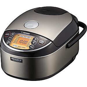 Zojirushi NP-NWC10XB Pressure Induction Heating Rice Cooker & Warmer, 5.5 Cup, Stainless Black, Made in Japan $367.49
