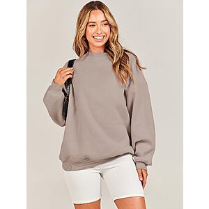 Caracilia Womens Oversized Sweatshirt Crewneck Loose fit Long Sleeve Fleece Pullover 2023 Fall Casual Clothes Hoodie Top  $11.19 (lighting deal) f/s with Amazon prime DEAD