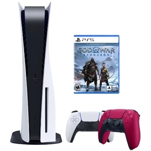 DELL - Sony Entertainment PS5 Disk + God of War Ragnarok + Red Controller. $634.98