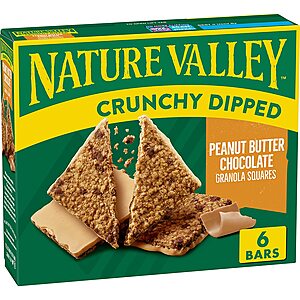 6-Ct Nature Valley Crunchy Dipped Granola Squares (Peanut Butter Chocolate) $2