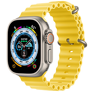 Apple Watch Ultra [GPS + Cellular 49mm] Smart Watch w/Rugged Titanium Case & Yellow Ocean Band. $701.99