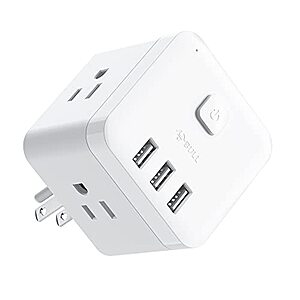 BULL Surge Protector, Wall Plug Outlet Extender with 3 AC Outlets and 3 USB Ports,200 Joules,ETL Listed, $9.49
