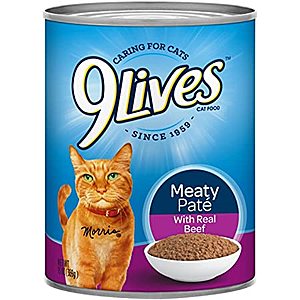 Amazon ~ 9 Lives Canned Cat Food = 24₵ per can with 20% S&S coupon YMMV