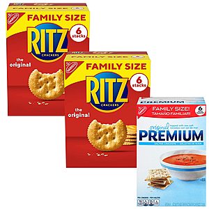 3-Count Family Size Ritz Crackers & Premium Saltine Crackers Bundle (2x Ritz, 1x Saltine) $7.67 AC w/ S&S
