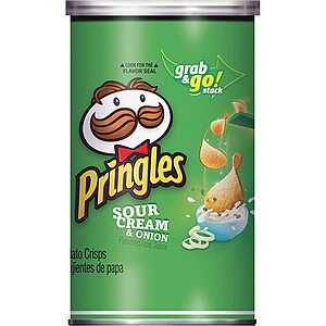 12-Count 2.5-Oz Pringles Potato Crisps Chips (Sour Cream & Onion) $8 w/ S&S + Free Shipping w/ Prime or on orders over $25