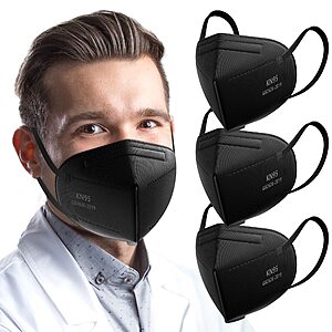 TOPMAX KN95 Face Masks 50 Pack, Filter Efficiency≥95% Disposable Masks, Breathable Face Masks, Black $7.49