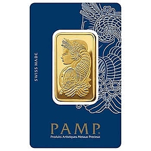 1 oz Gold Bar PAMP Suisse Lady Fortuna Veriscan (New In Assay) - $1899.99