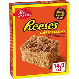 14.2-Oz Betty Crocker REESE'S Peanut Butter Coffee Cake Mix $2.73 w/ S&S + Free Shipping w/ Prime or on orders over $35