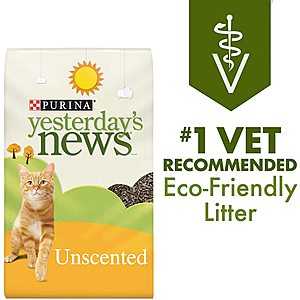 Select Amazon Accounts: 30 lbs Purina Yesterday's News Unscented Paper Cat Litter $10 AC w/ S&S