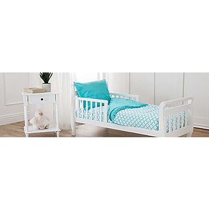 American Baby Company 100% Cotton Percale 4-Piece Toddler Bedding Set, Aqua Sea Wave, for Boys and Girls for $40.64