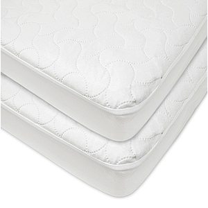 American Baby Company Waterproof Fitted Quilted Crib and Toddler Protective Pad Cover, White (2 Count) $8.84
