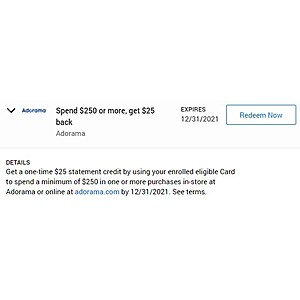 AMEX Offer - Spend $250 at Adorama, get $25 cash back, exp 12/31/21 - YMMV
