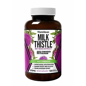 Milk Thistle Capsules | 11250mg Strength | 30X Concentrated Seed Extract & 80% Silymarin Standardized - Supports Liver Function and Overall Health $14.59