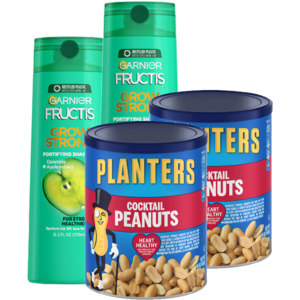 2-Pack 16-Oz Planters Cocktail Peanuts + 2-Pack Garnier Fructis Shampoo or Conditioner $5.38 + Free Store Pickup at Walgreens