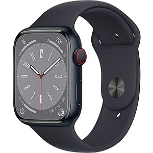 Apple Watch Series 8 [GPS + Cellular 45mm] Smart Watch w/Midnight Aluminum Case with Midnight Sport Band - M/L $459
