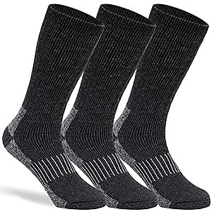 3-Pairs Men's & Women's 80% Merino Wool Winter Boot Socks $8.50