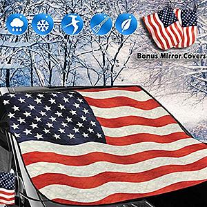 Big Ant American Flag Car Windshield Snow Cover and Mirror Covers $8.49 at Amazon
