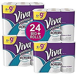 VIVA Vantage Choose-A-Sheet Paper Towels, White, Big Plus Roll, 24 Rolls Amazon S&S $15.58