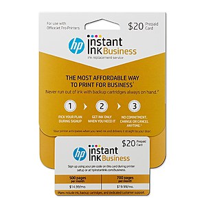 HP INSTANT INK - 6x $20 ($120) prepaid cards for $45