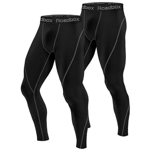 Roadbox Men’s Compression Pants 2 Pack, Workout Warm Dry Cool Sports Leggings Tights Baselayer $13.99