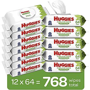 768-Count Huggies Natural Care Sensitive Baby Wipes (Unscented) $14.69 w/ S&S + Free Shipping w/ Prime or Orders $25+