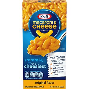 7.25-Oz Kraft Macaroni & Cheese Dinner $0.79 w/ S&S + Free S&H w/ Prime or $25+