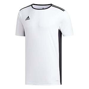 adidas Men's Entrada 18 Soccer Jersey (White/Black, S, XL-2XL) from $7.90
