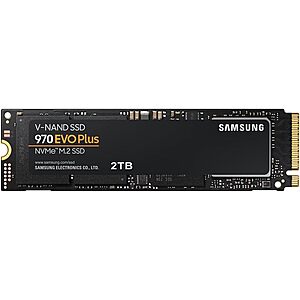 Limited-time deal: Samsung 970 EVO Plus SSD 2TB NVMe M.2 Internal Solid State Hard Drive, V-NAND Technology, Storage and Memory Expansion for Gaming, Graphics w/ Heat Con - $79.99