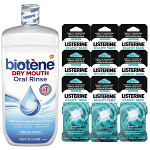 Select Amazon Accounts: 72-Ct Listerine Ready! Tabs (Clean Mint) + 33.8-Oz Biotene Mouthwash for Dry Mouth $11.12 w/ S&S + Free Shipping w/ Prime or on $25+