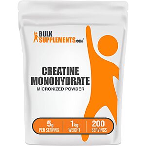 2.2 Lbs. Bulk Supplements 5g Creatine Monohydrate Powder Supplement $26.95 w/ Subscribe & Save