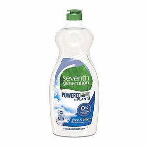 6-Pack 25oz. Seventh Generation Dish Liquid Soap (Free & Clear Scent) $9 w/ S&S + Free S/H