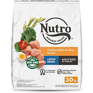 Select Accounts: 30-lbs Nutro Natural Choice Large Breed Adult Dry Dog Food (Chicken) $23.40 w/ S&S + Free S&H