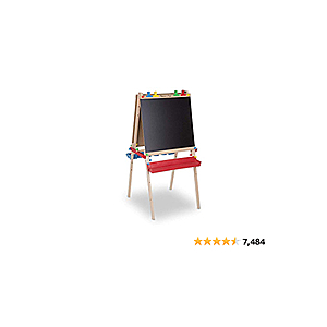 Melissa & Doug Deluxe Standing Art Easel - Dry-Erase Board, Chalkboard, Paper Roller - $62