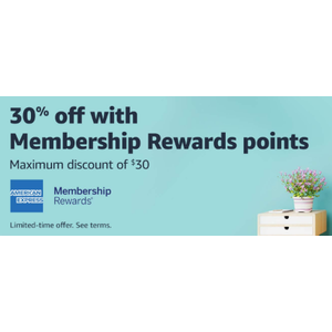 Amazon: Select Amex Membership Rewards Cardholders: Pay w/ Points, Get 30%/40% OFF (Max Discount of $30)  YMMV