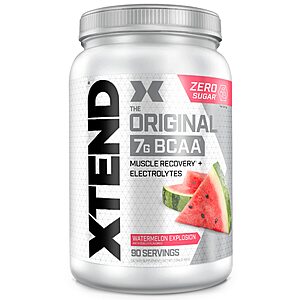 2.48-lb XTEND Original BCAA Post Workout Sugar Free Powder (90 Servings, Various Flavors) $36.35 w/ Subscribe & Save + Free S&H
